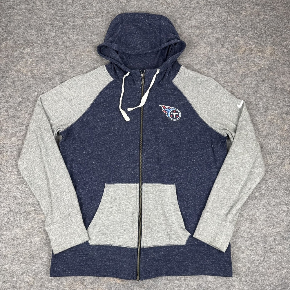 Nike Sportswear Tennessee Titans NFL Full Zip Hoodie Blue Gray Womens Large L